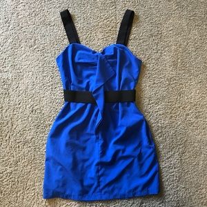 Forever 21 blue belted mini dress